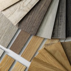 flooring material samples. laminate, vinyl and carpet